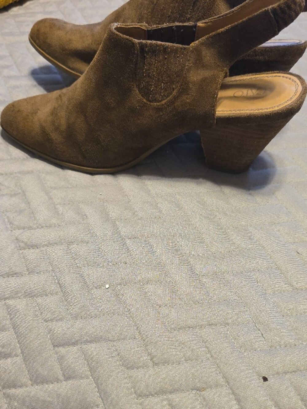 Cato Brown Suede Pointed Slingback Mules - Picture 4 of 4